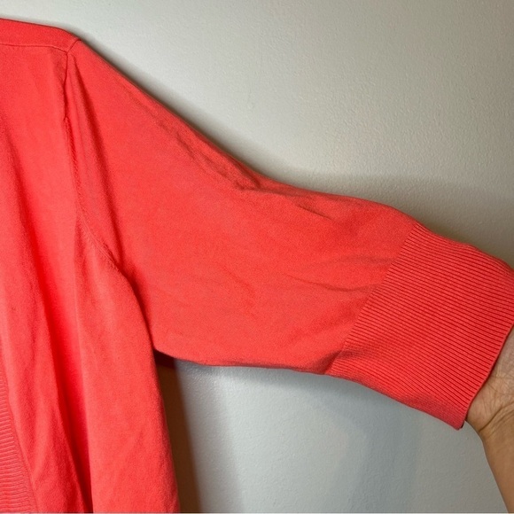 Laura Ashley Women's Open Front Cardigan Red 3X Longline FLAW - Picture 4 of 11